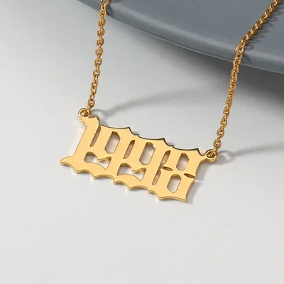 

Artilady 2021 Vintage Year Number Statement Pendants Necklaces For Women Gold Filled Necklace Chain Jewelry Fashion