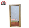 WIND latest design French style minimal frame swing wooden window and door with automatic blinds