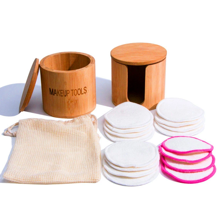 

White Seamless New Design Bamboo Washable Reusable Makeup Remover Pads