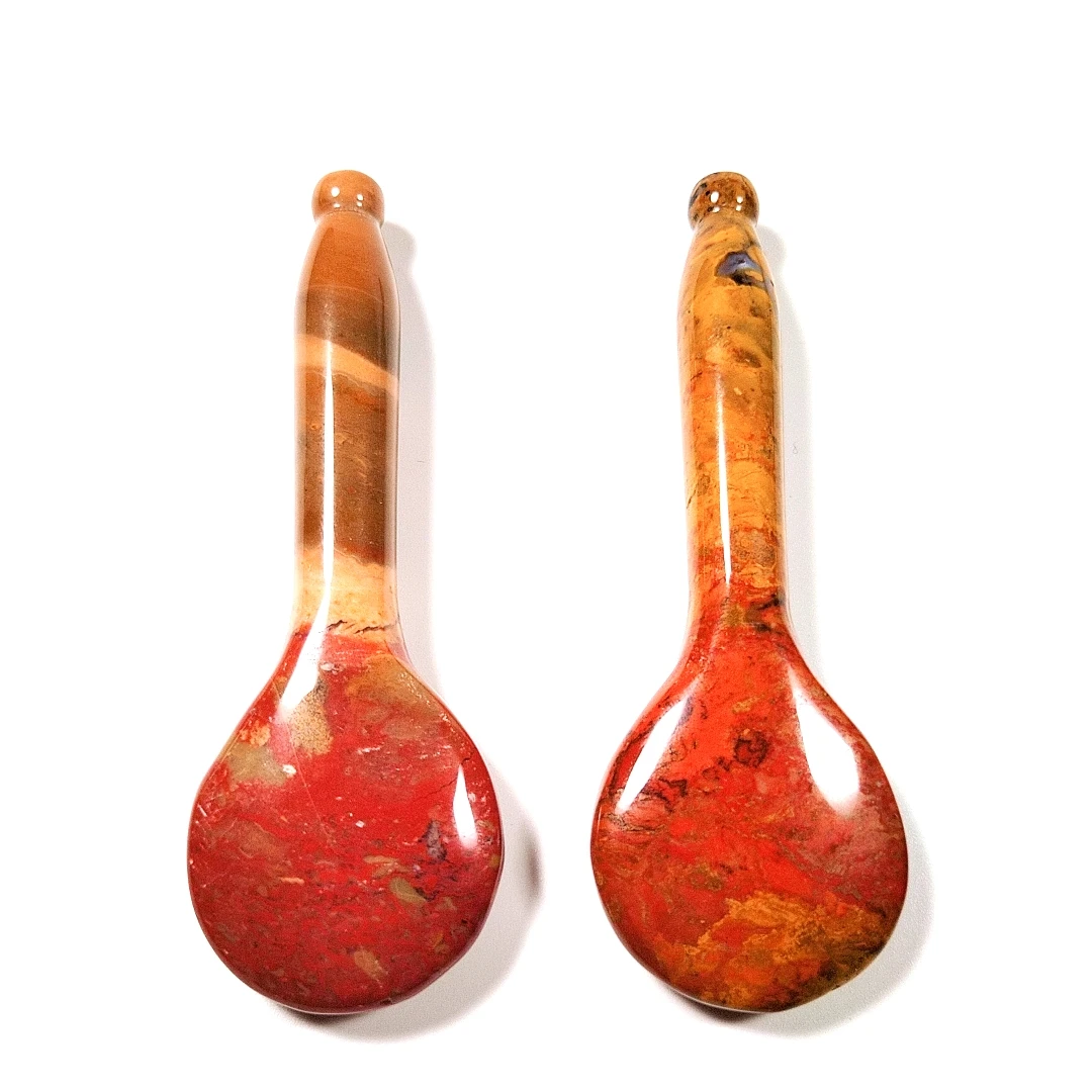 

High quality 100% natural double anti aging therapy mookaite jasper guasha spoon tools for face massage