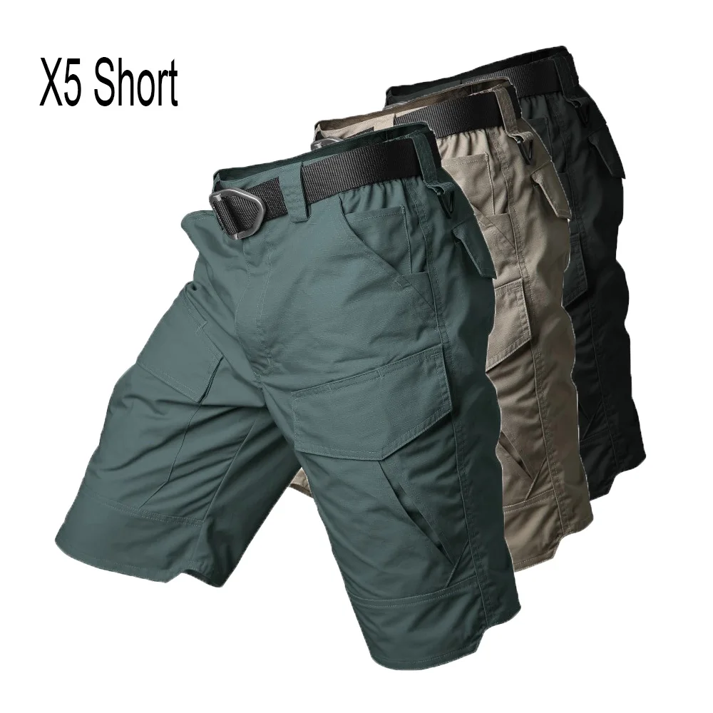 

Men's Waterproof Rib Stop Tactical Pants Army Fans Combat Hiking Hunting Multi Pockets Worker Cargo Short Pant Trousers