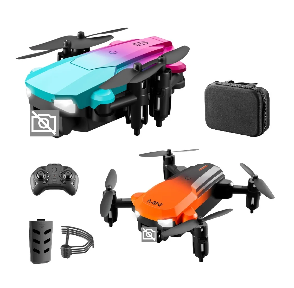 

New Products KK9 Gradient color Pocket drones Optical Flow Drone Quadcopter GPS Foldable 8cm Mini UFO Cheap and reliable, Gradient orange black /gradient blue pink