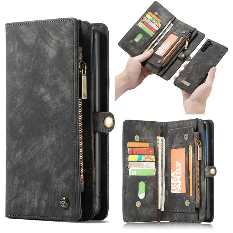 

Luxury Caseme Multifunctional Leather Wallet Flip Phone Case for Samsung Galaxy Note 10 Note 10 Plus 5G with Detachable Cover, Various