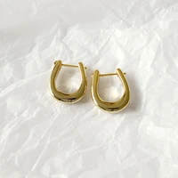 

Horseshoe Gold Earrings for Women Geometric Round Small Hoop Earrings Polished Minimalist Earrings