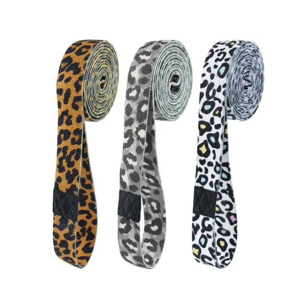 

Leopard resistance with yoga stretching aid with open back bodybuilding toning tension belt