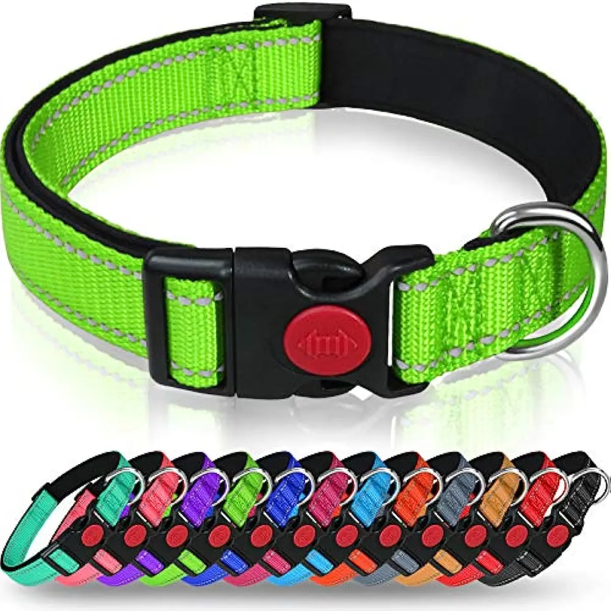 

Reflective Dog Collar with Safety Locking Buckle Adjustable Nylon Pet Collars for Puppy Dogs Dog Collars OEM Custom LOGO