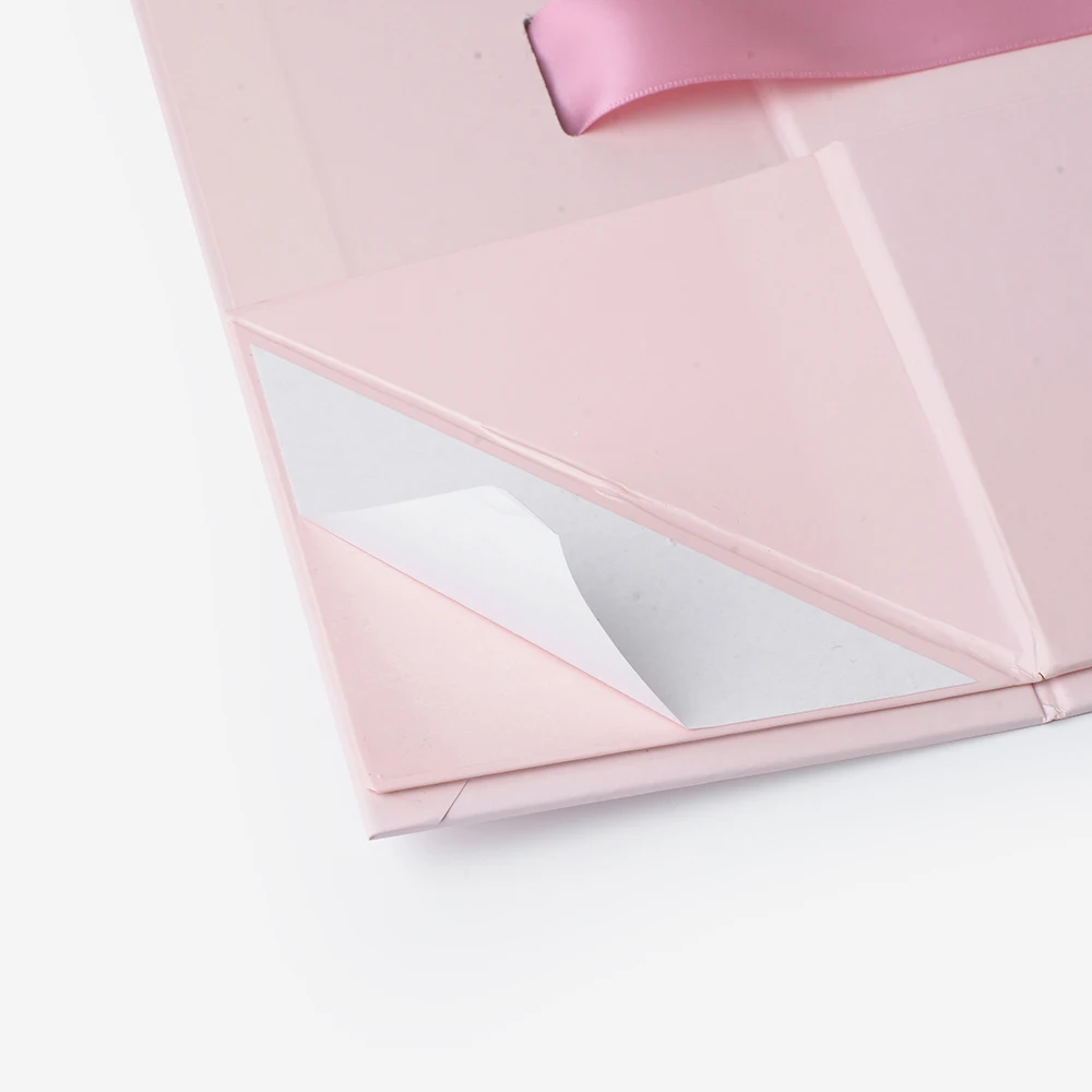 
Custom Cardboard Folding Gift Box With Ribbon Closure 