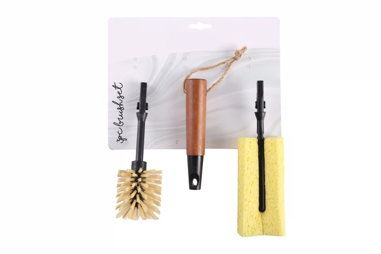 New Design Safe Material Durable Wine Glass Cleaning Brush With Bamboo