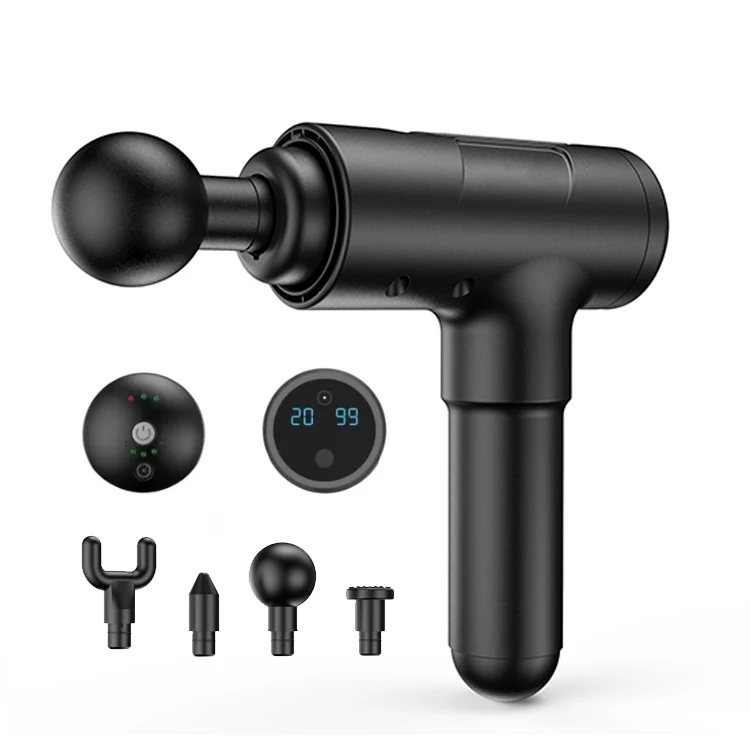 
Sport Massage Gun 4 Massage Heads 3 Speed Button VIBRATION MASSAGE GUN 