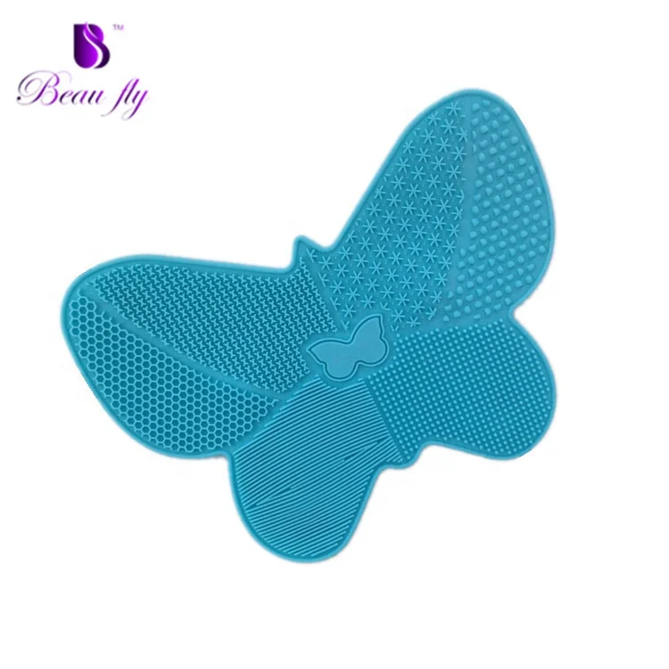 

New Design Butterfly Shape Washing Tool Scrubber Silicone Make Up Brushes Cleaner Mat Cosmetic Brush Cleaning Mat, As pics