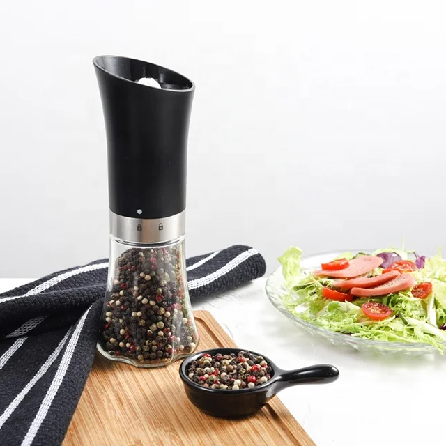 

Low Price and Good Quality Stainless Steel Battery Electric Hand Salt and Black Pepper Spice Mill Grinder