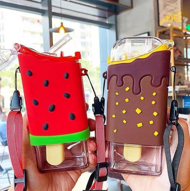 

Ins Trendy 2021 Unique Shape Ice Cream Cute Mini Water Cup Purse Fashionable Popsicle Drink Purses With Straw, 3 colors