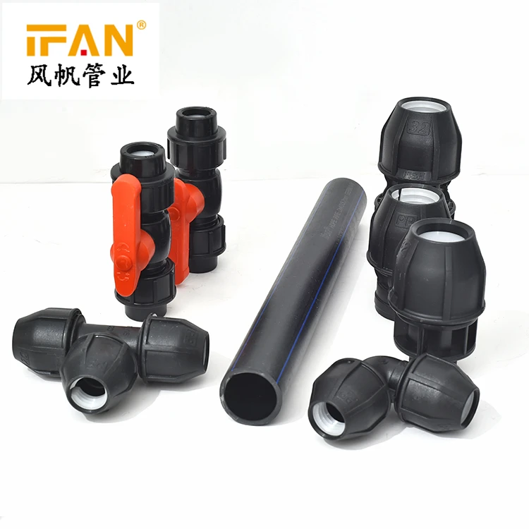 

IFAN Manufacturer Wholesale Black Polyethylene HDPE Pipe Fitting PP Pipe Fittings