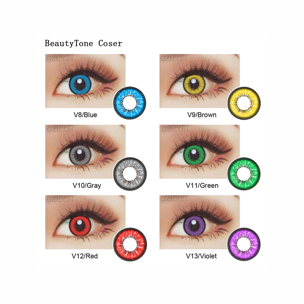 

Cosplay style colored contact lenses 1 year soft eyes contact lenses