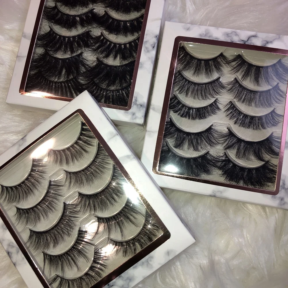 

Private label 3d real mink eyelashes,3d mink eyelash packaging,3 pair 5 pair lash book, Black