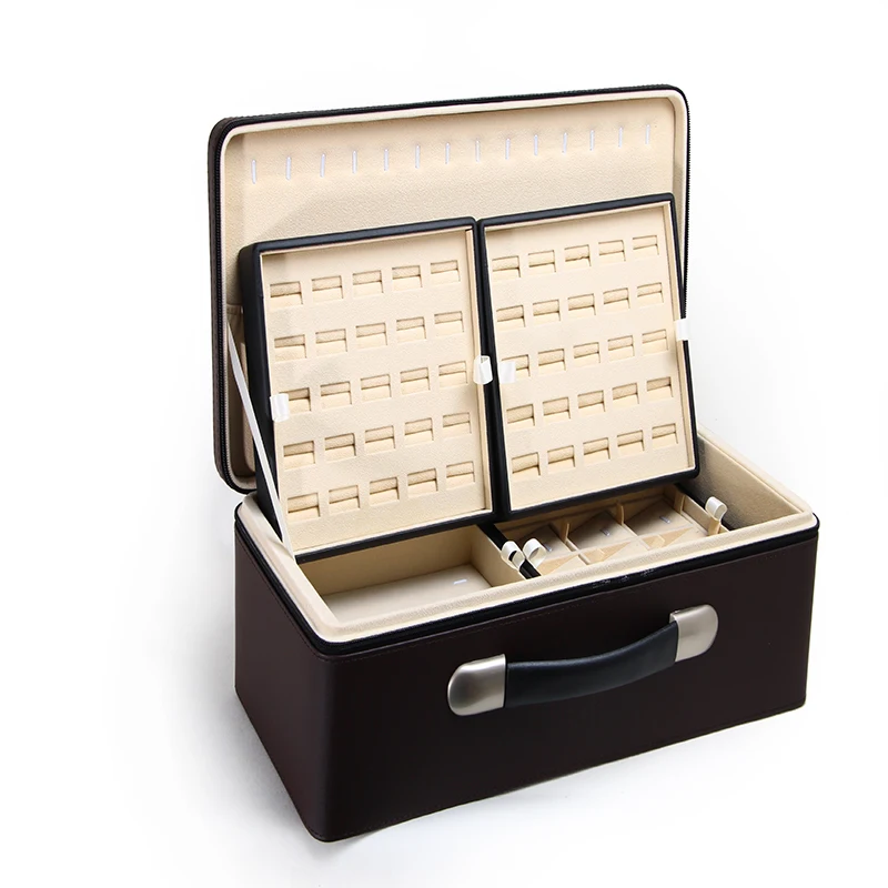 

weimei PU leather jewelry suitcase spot wholesale can be customized LOGO multi-function tray design style