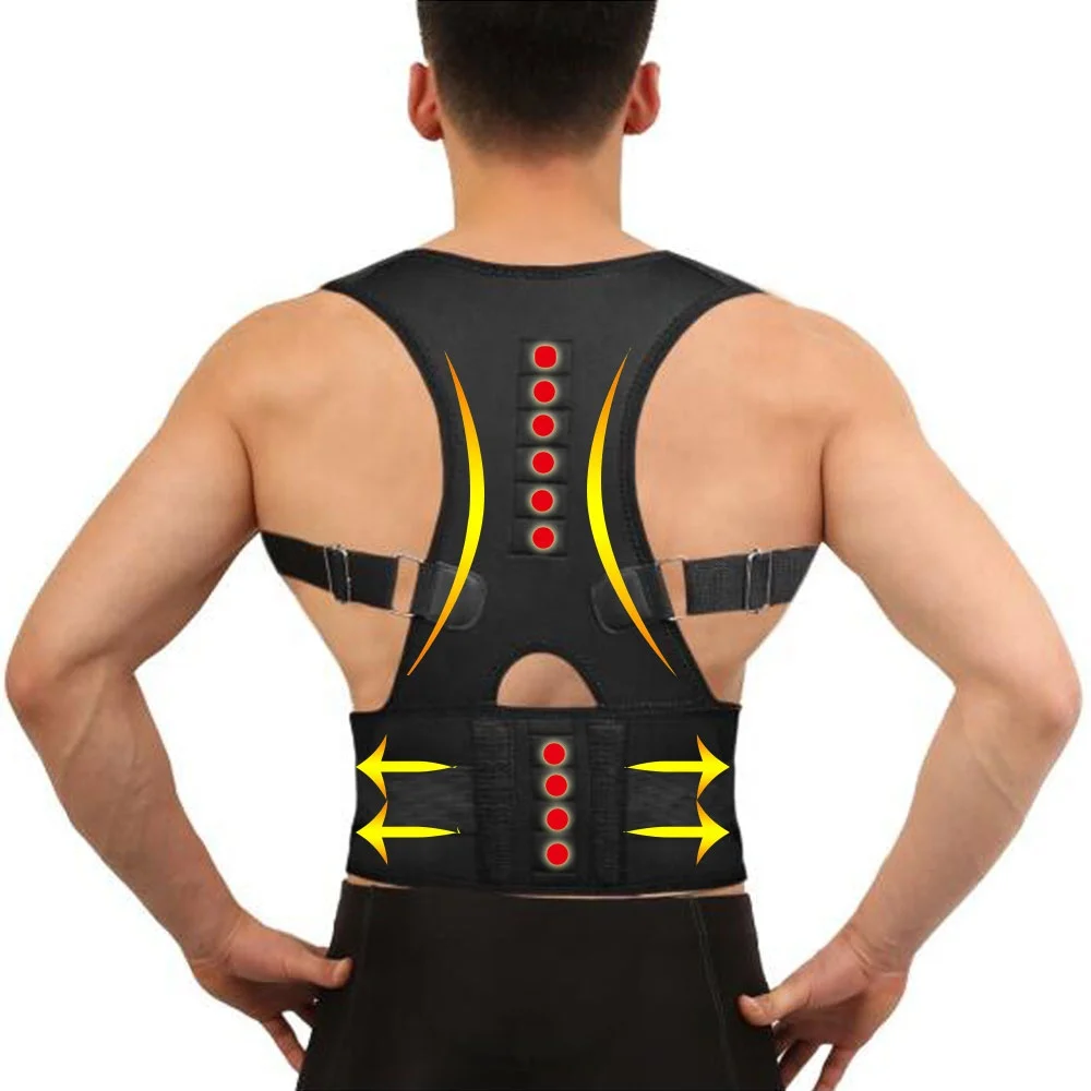 

Adult children Male Female Adjustable Magnetic Posture Corrector Corset Back Brace Back Belt Lumbar Support Straight Corrector