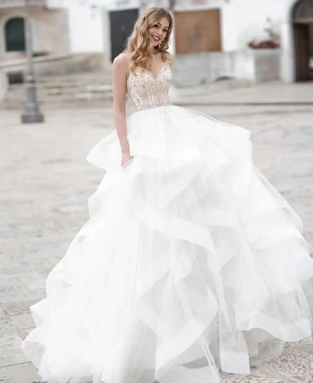 

White Backless Lace Translucent Long Sleeve Cheap Wedding Dress Vestido De Boda Bridal Dress Robe Crayon Moulante Maxi Dress