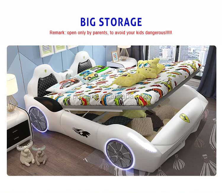 Children's Kid's Smart Race Car Bed Boy Girl With Guardrail  M  Multi-function Sports Car Cartoon Storage Car Bedroom - Buy Red Racing Car  Bed,Children Bedroom Furniture,Car Bed For Kids Product on