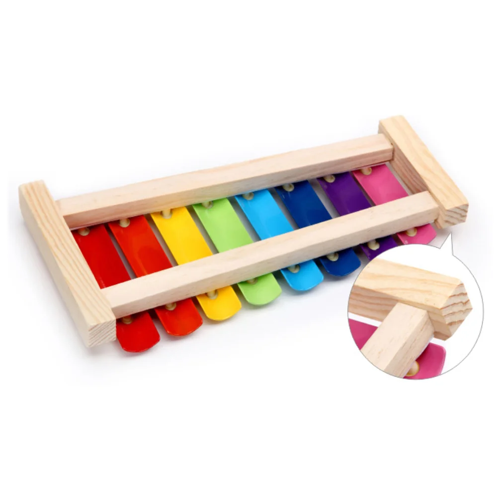 Natural 8 Notes Toddler Wooden Xylophone Toy Glockenspiel For Kids ...