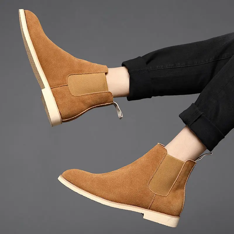 

Wholesale Luxury Hommes Hombre High Top Custom Genuine Leather Ankle Men's Chelsea Boot chelsea boots men suede leather, Customized color