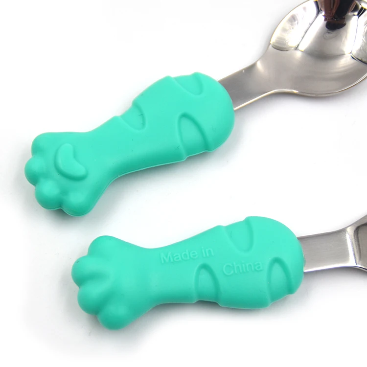 

baby spoon fork silicone cutlery for kids