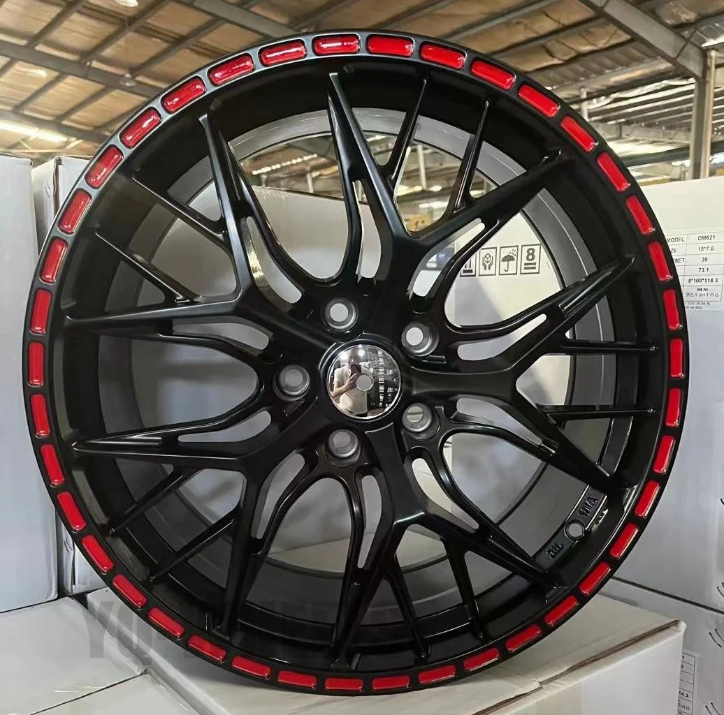 

New Design Car Wheels 18 inch 5X114.3 rims MATT BLACK+RED LINE Alloy Car Wheels