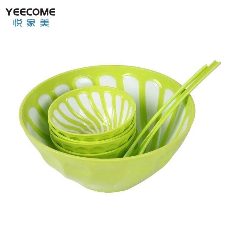 

Own Brand Yeecome Glossy Plastic Salad Bowl Fashion Pattern Tableware Container 7 Pcs Salad Bowl Set