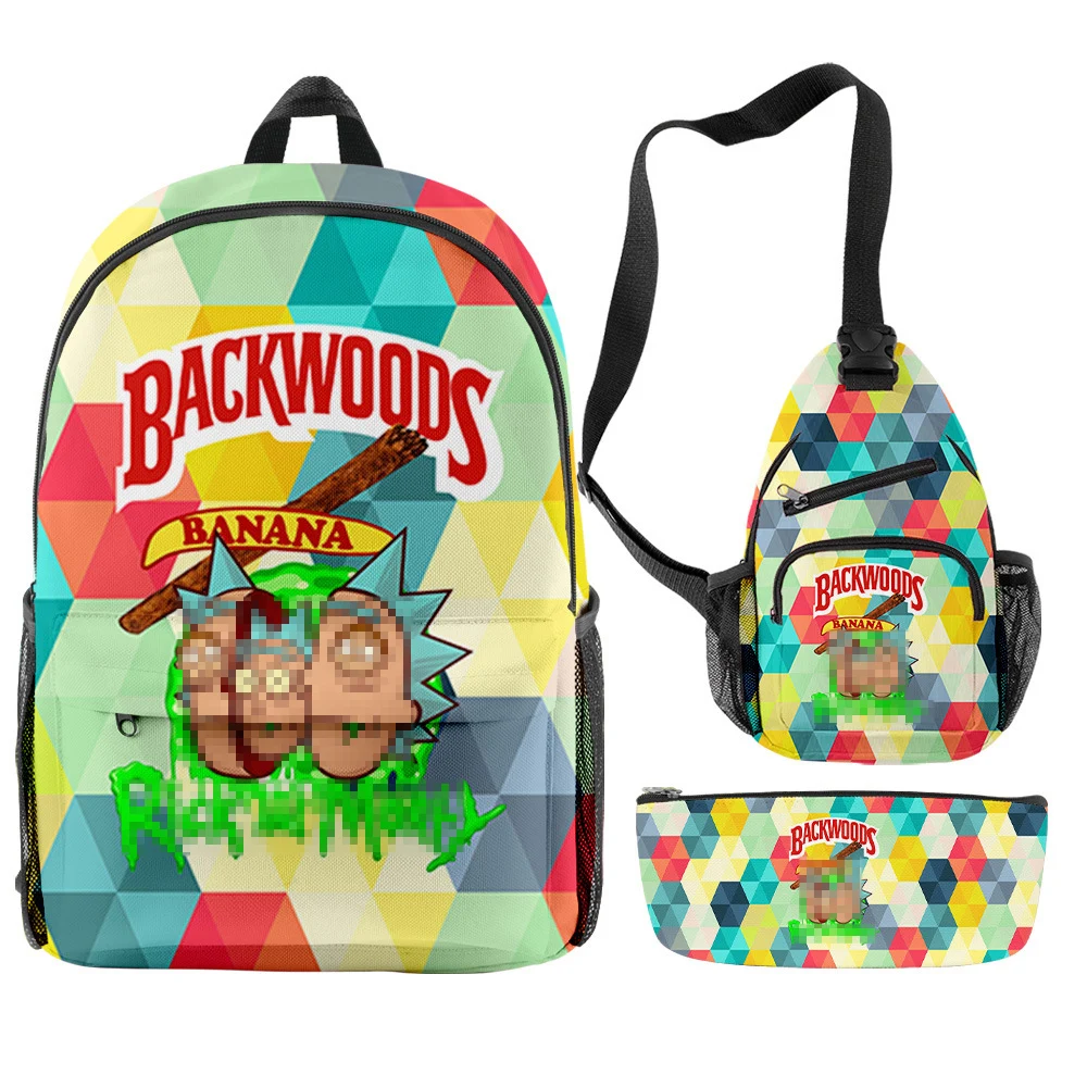

In Stock Waterproof 3 In 1School Shoulder Bags Set Travel Laptop Book Backwoods Kids Cartoon Backpack Set