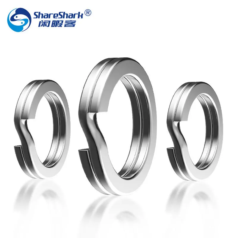

200pcs/box flat Stainless steel double loop quick fishing split rings, Silver