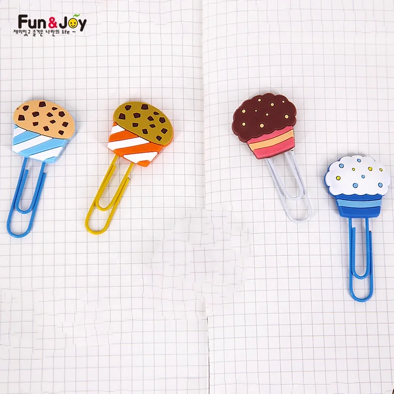 
Fun&Joy paper bookmarks ice cream Soft PVC Rubber Cartoon Character paper clip For Children Gifts 
