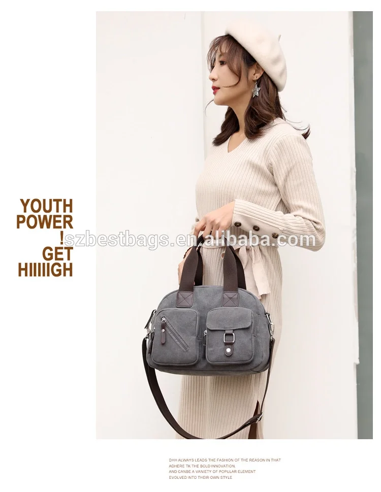canvas leather bag