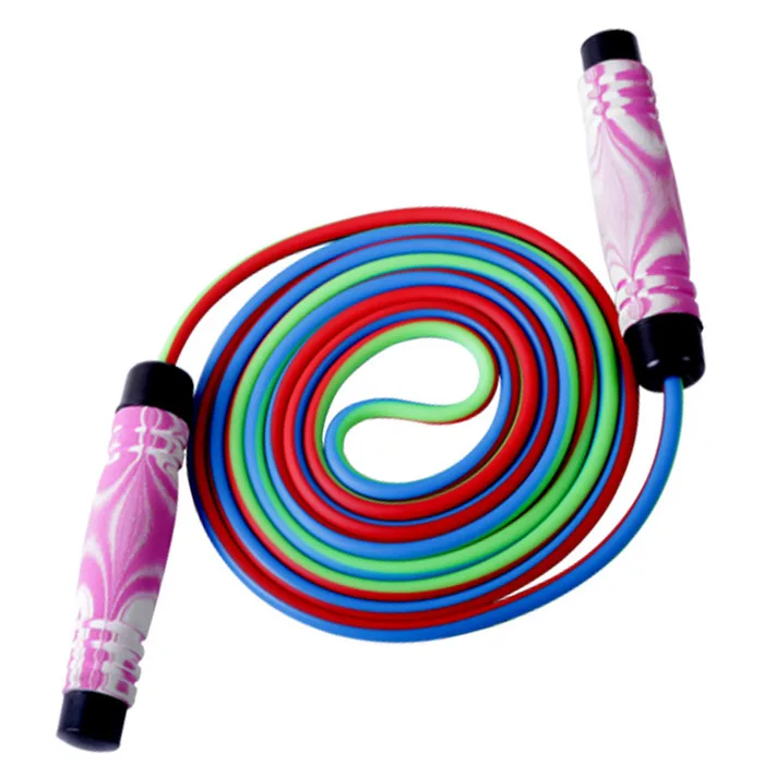 

Sponge ABS handle colorful PVC adjustable rope custom logo workout body building wholesale jump rope