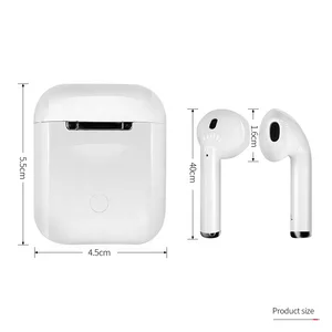 2019 I12 new fashionable earphone headphone wireless earbuds bt 5.0 true tws With Charger Box
