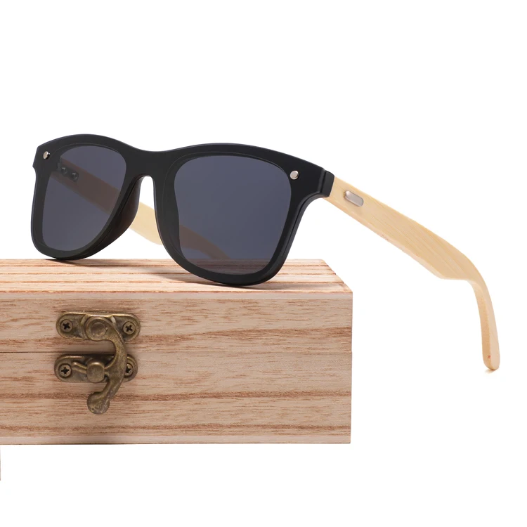 

2021 Custom Logo Wood Sunglasses Sun Glasses Sunglasse Shade Men Women Bamboo Temple Sunglasses 2021, Custom colors
