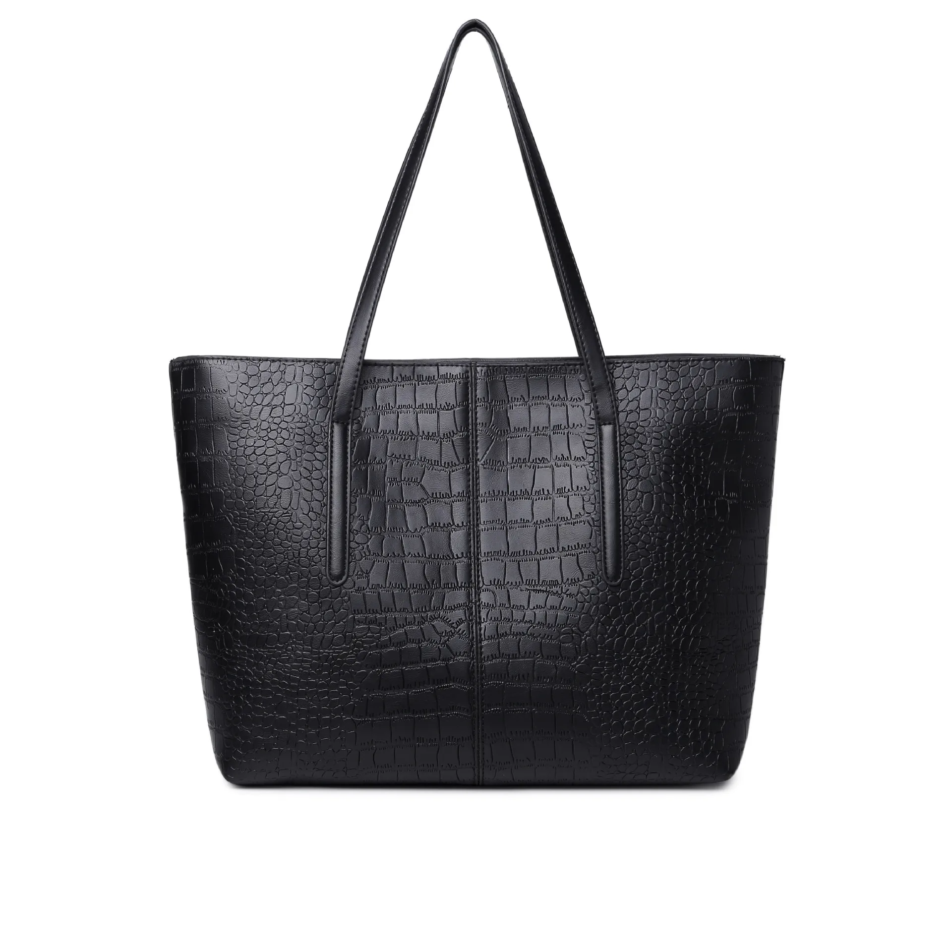 

Latest brand designer trend pu woman bags luxury handbag large simple black organizer tote leather bag