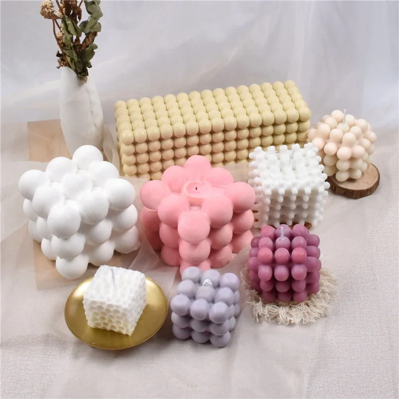 

35 Style 3D Tapered Cube Bubble Balloon Twisted Coil Spiral Geometric Candle Silicone Mold Handmade Artwork Crafts