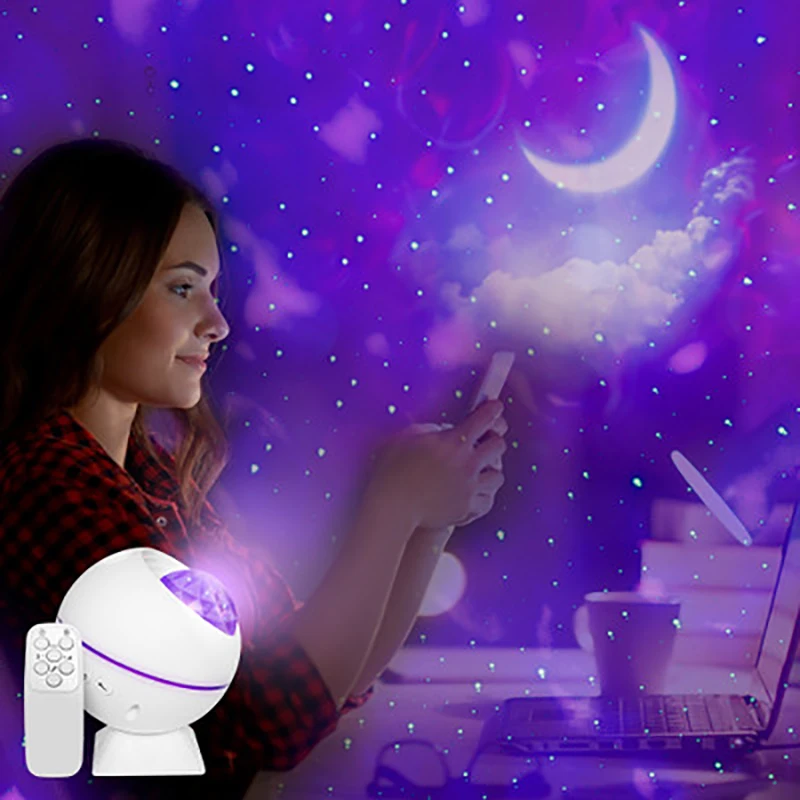 Hot selling custom music starry sky portable mini led mood lamp home romantic sterren baby indoor projector star night light