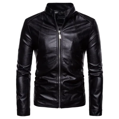 

Fashion Designs Boys Classic Biker Motorcycle Blazer Masculino Slim Fit Leather Coat Men's Jackets