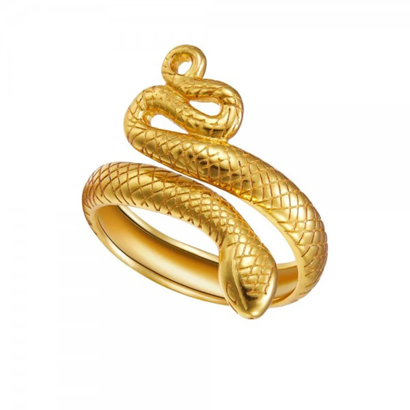 

CANNER Hot Sale Jewelry 18K Gold Plated S925 Sterling Silver Adjustable Snake Open Ring