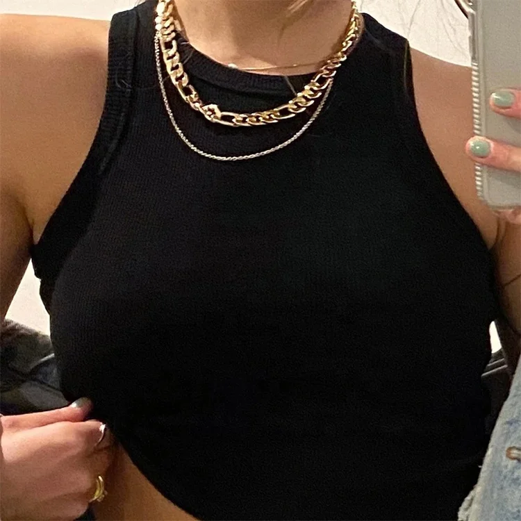 

Wholesale summer lady plain sleeveless vest t-shirt ribbed women crop tank top