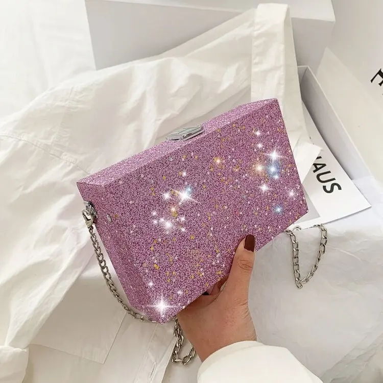 

2022 New fashion Box handbags Young Females Chain Hand Bags Girls Square Box Purses for Woman