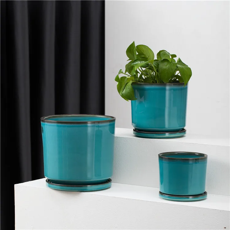 

Latest design elegant home balcony landscape ceramic flower pots for plants planter