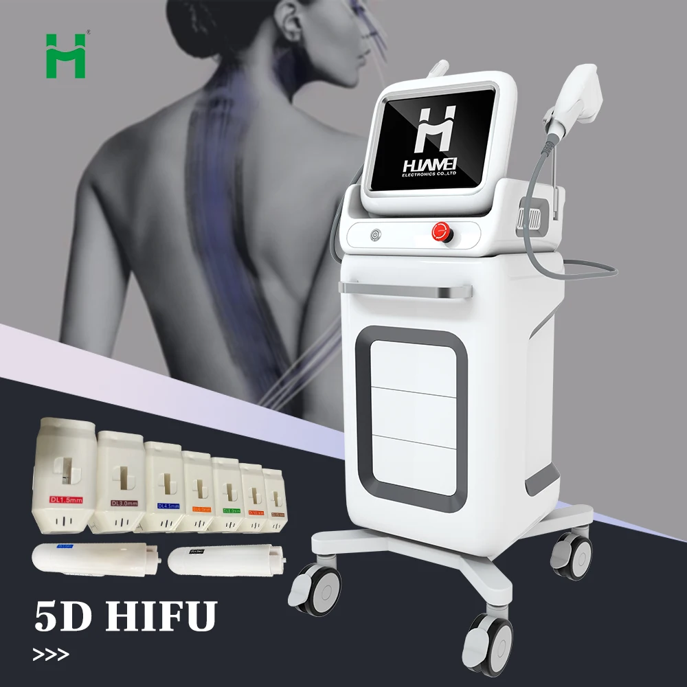 

2020 5D hifu facial and body lifting machine 8 cartridges beauty salon use face lifting body cellulite treatment machine