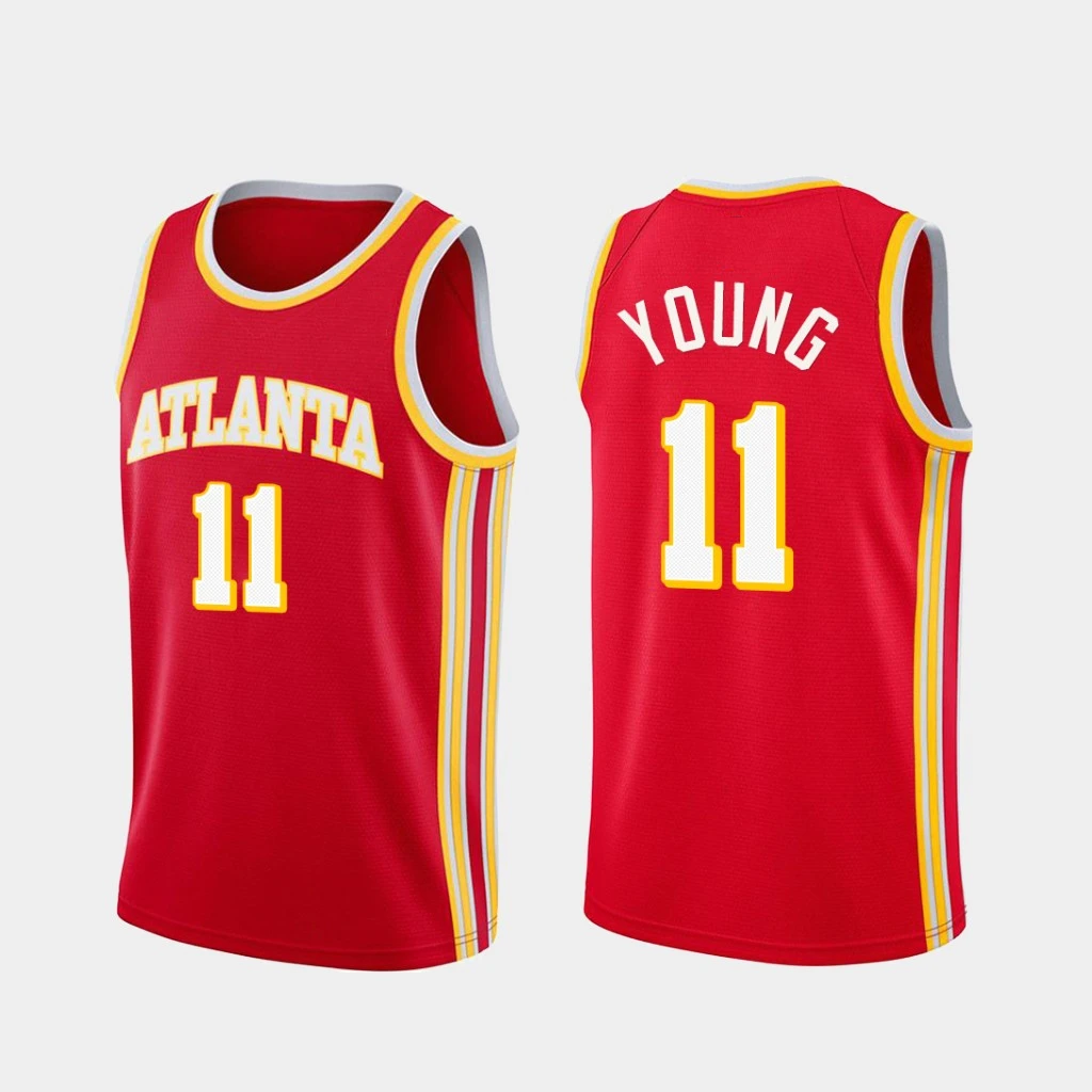 

Hot sale Men's Atlanta City Hawks Custom Logo Basketball Uniforms City Edition Jersey red 11 Trae Young 21 Wilkins 17 Okongwu