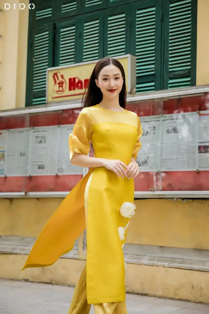 
Hot Sale Mommy And Me Matching Outfits Vietnamese Traditional 2020 Dress Ao Dai 