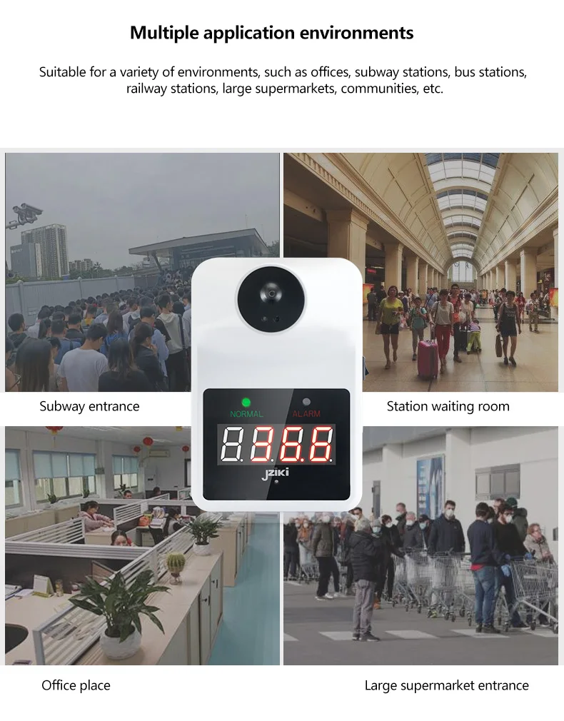 2020 Electronic automatic LCD digital temperature forehead wall mounted thermometer