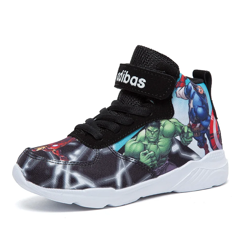 

casual shoes fashion high quality cartoon shoes high-top for kids The Avengers spiderman shoes, 4 colors