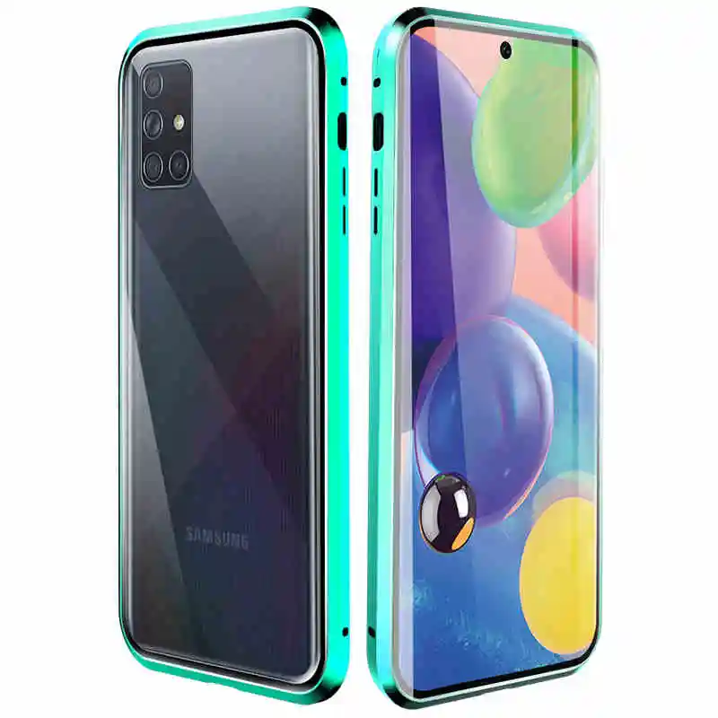 

Double Tempered Glass Cover Magnetic Case for Samsung A51/A71 Magnetic Phone Case