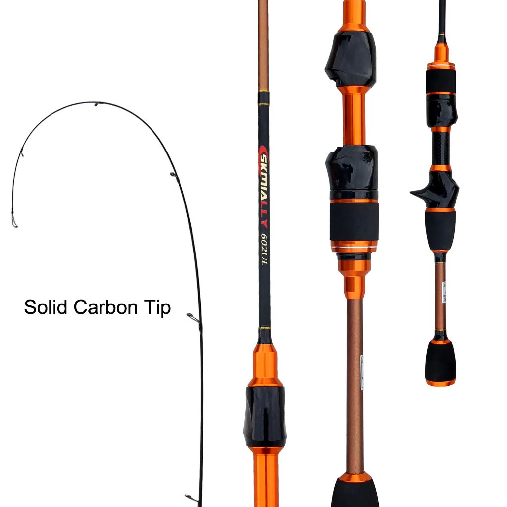 

Jetshark Canna De Pescar 1.68m 1.8m Solid Carbon Ultralight Lure Fishing Pole Spinning Casting Prawn Trout Fishing Rod